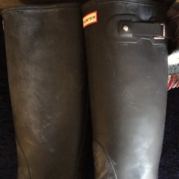 Black Tall Hunter Rain Boots - Picture 3 of 3